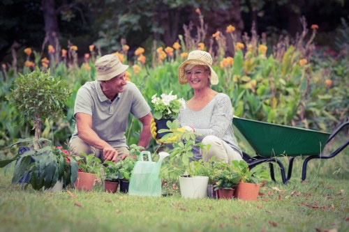 Upper Walthamstow gardeners working safely with protective equipment